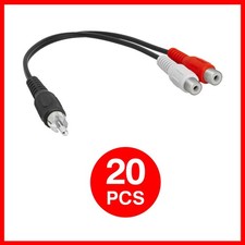 20 Pack RCA Splitter 6 inch RCA Male to 2 RCA Female Dual RCA Y Cable Adapter