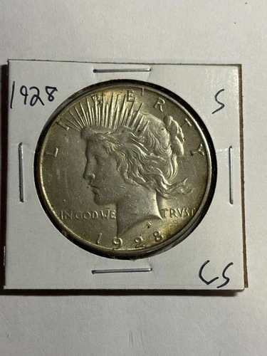 1928 S Peace Silver Dollar $1 Nice AU/UNC Better Date San Francisco Mint