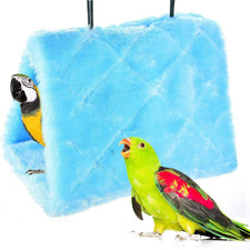 Winter Warm Bird Nest House Shed Hut Hanging Hammock Finch Cage Plush Fluffy Bir