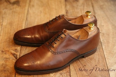 Crockett & Jones Edgware braune Leder Oxford Brogue Schuhe UK 8,5 E US 9,5