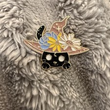 Black Cat Enamel Pin Witch Helper Kitty Kitten Brooch Cat Lady Gift Gothic New