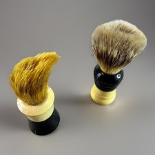 Lot of 2 Vintage Ever-Ready Hair Shaving Brushes 100T and Badger-lon