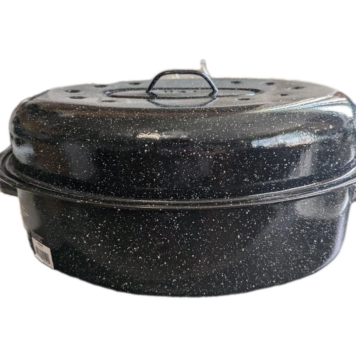 Granite Ware 18-Inch Covered Oval Roaster - Black, Dishwasher Safe NEW