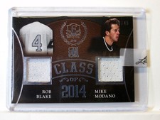 Rob Blake, Mike Modano - 2016 Leaf Enshrined, Class of 2014, S/N 10/45 - Dual GU