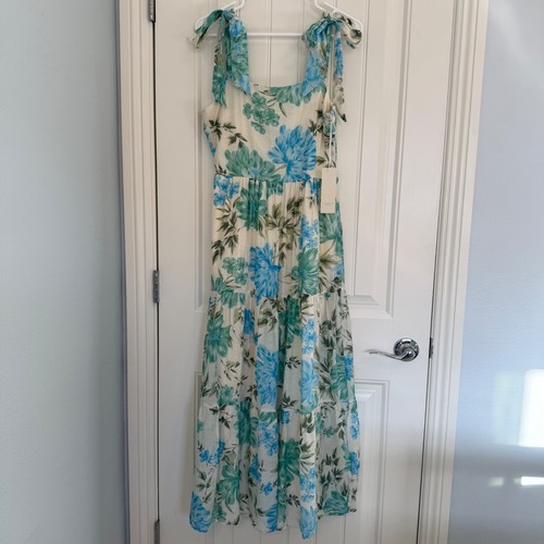 NWT Calypso St. Barth Floral Maxi Dress with Tie Straps Size 8