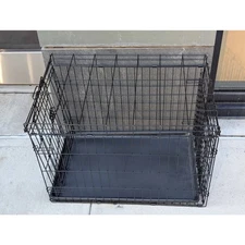 Frisco by Chewy 24" Single Door Fold & Carry Wire Dog Crate w/ Tray – Black