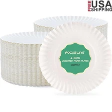 Durable Uncoated Paper Plates Disposable Pack Events Parties Crafts 1000 Count