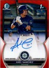 2023 Bowman 1st Chrome #CPA-AS Axel Sanchez /25 True Orange RC Auto Mariners
