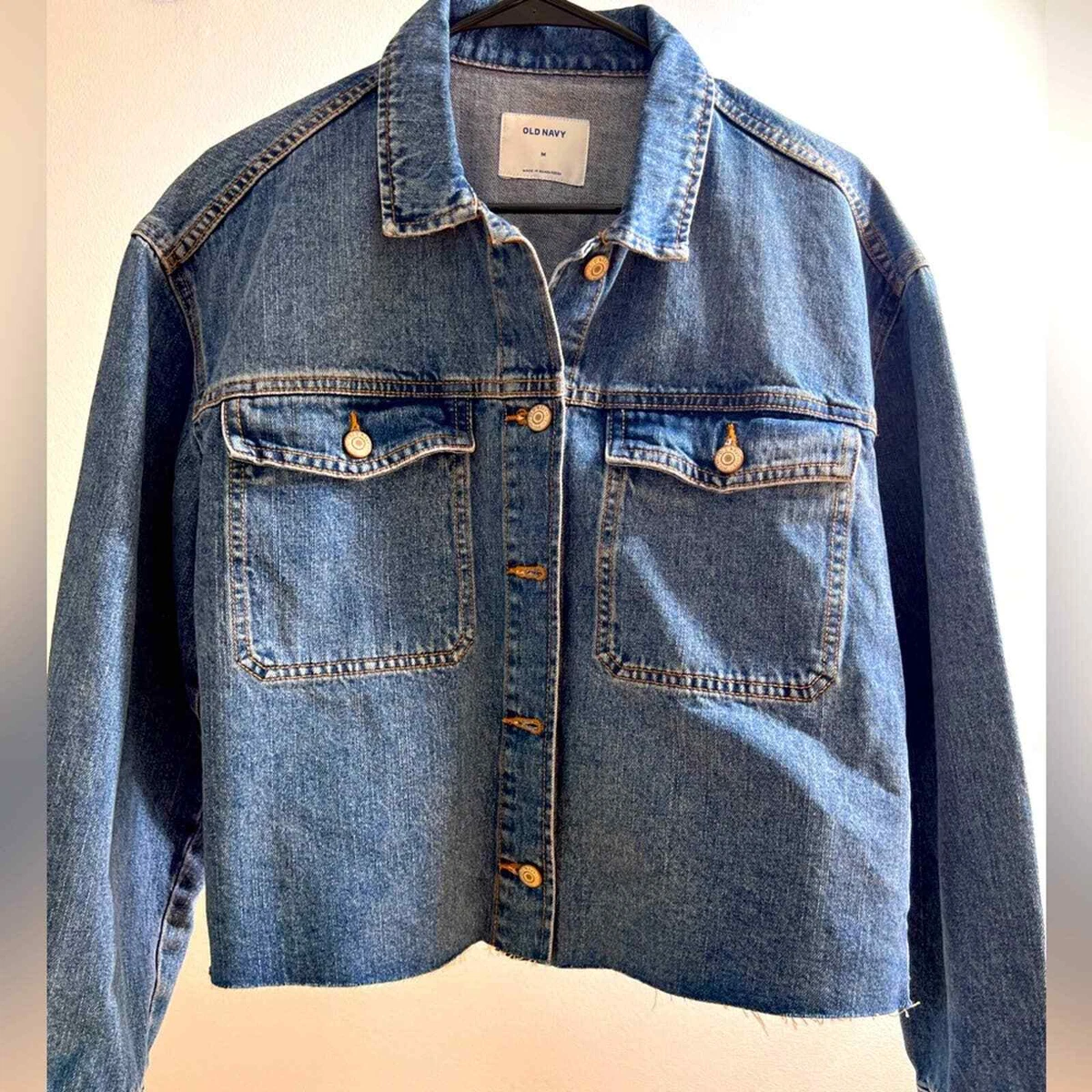 Old navy cropped jean jacket sale
