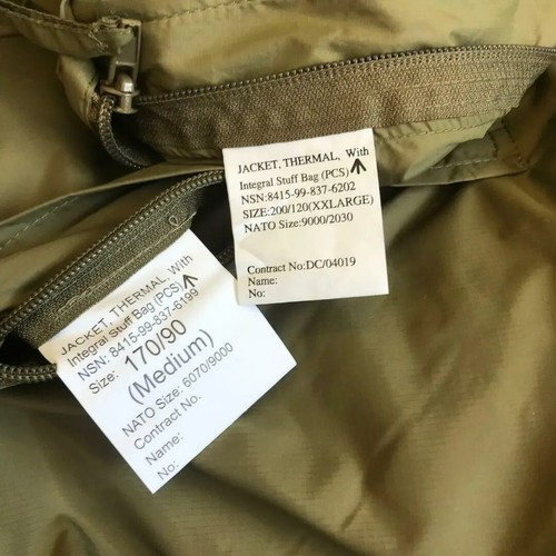 Chaqueta Térmica Original Ejército Británico PCS Cremallera Completa Aislada Camping Softie Smock - Imagen 2 de 13