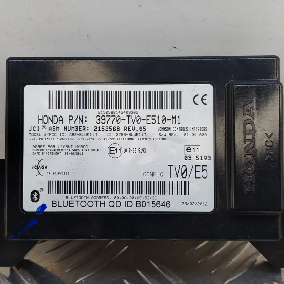 MÓDULO DE CONTROL BLUETOOTH HONDA CIVIC MK9 2012 39770TV0E510M1 Foto 2 de 4