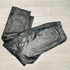 Vintage metro style black leather pants size 16p biker / punk / retro pants
