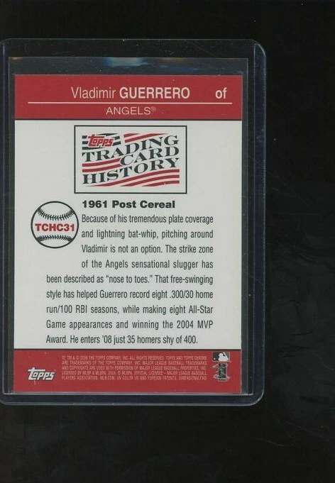 2008 TOPPS CHROME VLADIMIR GUERRERO HISTORY #TCHC31 - Image 2 of 2
