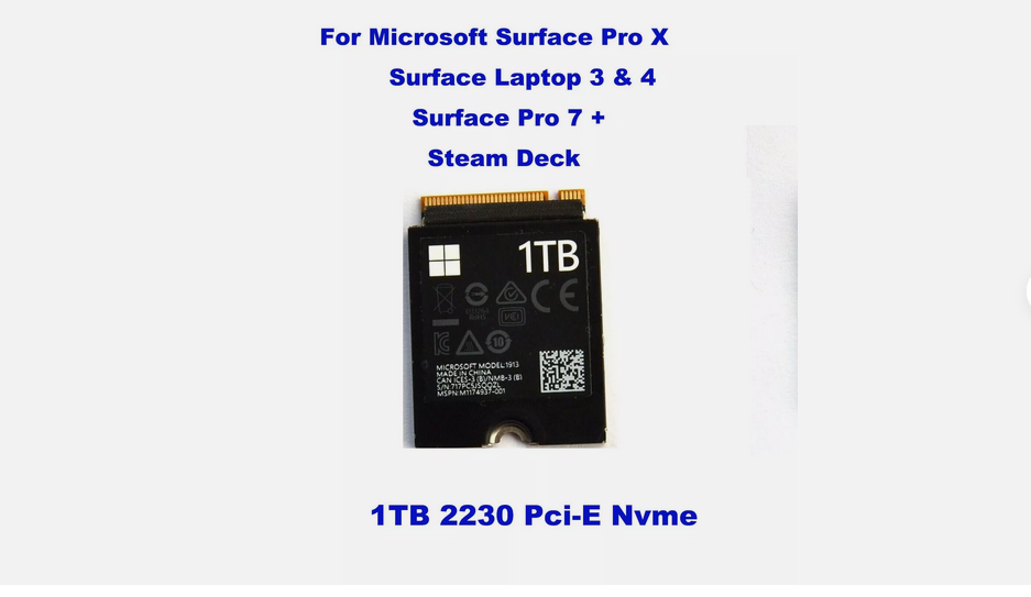 Microsoft 純正 SSD 1TB　M.2 2230 NEW M2 2230 SSD 1TB NVMe PCIe PM991 for Microsoft Surface Pro X 7+