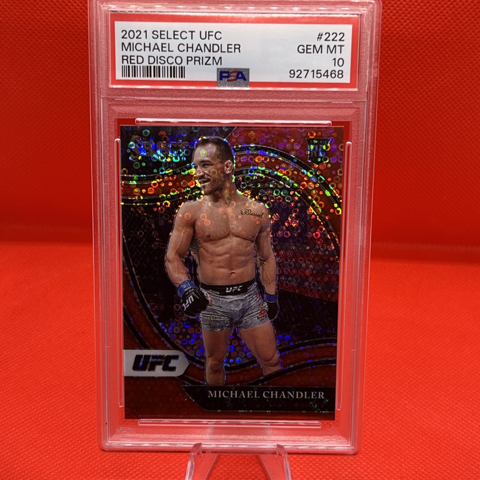 2021 Select Michael Chandler RC Red Disco Prizm Octagonside /199 PSA 10 Pop 20