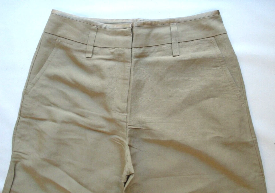 NUEVO Pantalones Body By Victoria The Bridget Fit mezcla de lino tostado para mujer talla 6 Foto 4 de 4