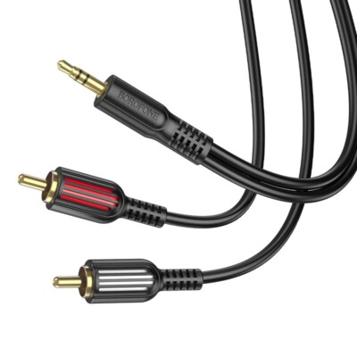 Borofone Kabel BL11 - 3,5 mm Klinke auf 2x RCA (Cinch) - 1,5 Meter schwarz