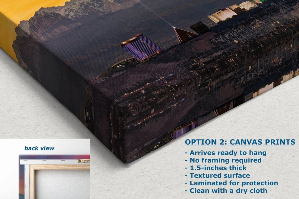 Arte de pared de lienzo panorámico horizonte de la franja de Las Vegas decoración, impresión artística de Nevada Foto 4 de 4