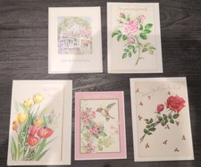 Lot Of 5: Get Well Soon Card With Envelope, Floral Designs, Majority Made In USA