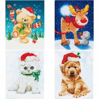 Diamond Dotz Diamant Malset Zwischenstufe Weihnachten Hund Katze 