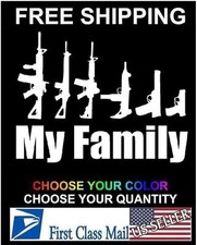 My Gun Family Bumper Sticker Window Funny Laptop Car Truck Decal Vinyl