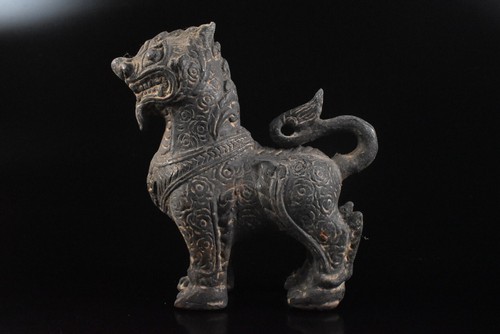 F8937: Chinese Copper Lion STATUE sculpture Ornament Figurines Buddhist art