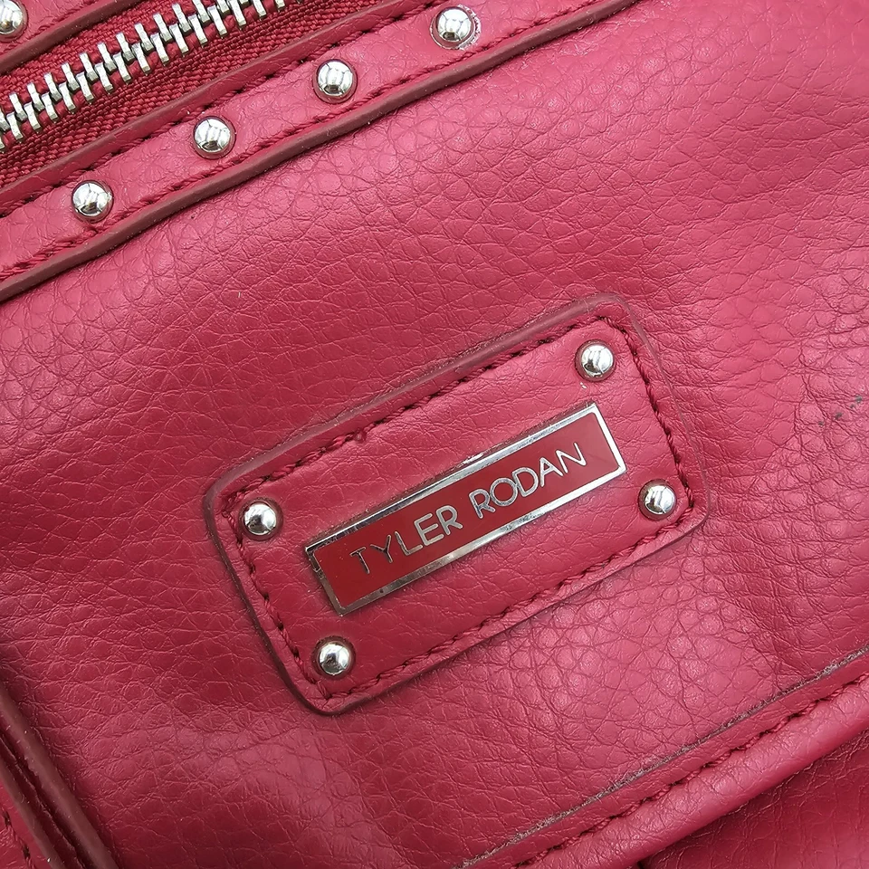 Tyler Rodan Crossbody Messenger Bag Zip Pockets Red Vegan Travel Boho Western - Image 3 of 4