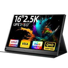 UPERFECT 16" 2K Portable Monitor Screen HDMI 2 Type C For PC Computer Laptop