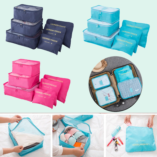 UK Six Pieces Set Luggage Organiser Suitcase Storage Bags Packing Travel Cubes eBay