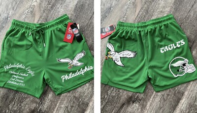 NFL RETRO LOGO PHILADELPHIA EAGLES VINTAGE SHORTS THROWBACK KELLY GREEN Men sz M