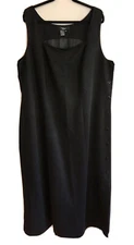 Boutique Europa Black Maxi Dress Side Button Lagenlook VTG Women’s Plus Size 2X