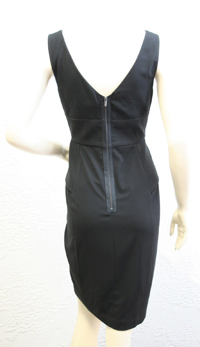 Robe Noire Sans Manches BCBG MAX AZRIA Taille M - Col Drapé, Longueur Mini, Neuve Avec étiquettes - Robe Jersey Décontractée Chic