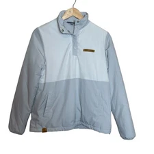 Simply Southern Women’s 1/4 Snap Popover Jacket Two Tone Gray Small Thick Lined