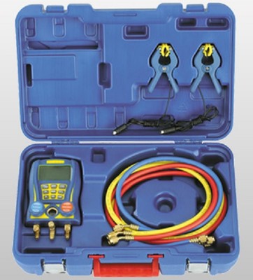 2 Valve Digital Manifolds WK-6889 over 80 refrigerants 1/4'' SAE brass connection