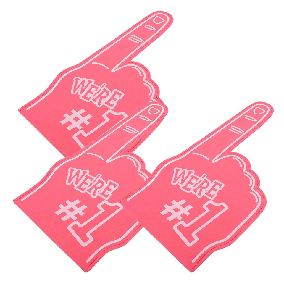 3 Pieces Foam Fingers Soccer Sports Event Cheer Props Large Hand Bulk
