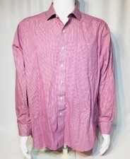 Tommy Hilfiger Men Size L/XL Dress Shirt Red Plaid Slim Fit 17.5  