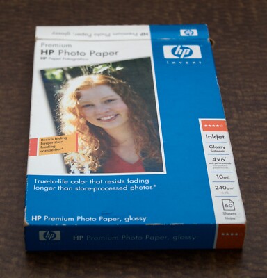 HP  Premium Photo Paper for Inkjet Printer 4x6 10mil, 240 g/m