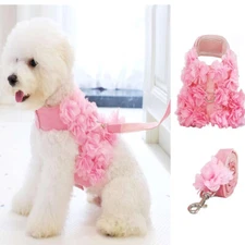 Cute Yorkie Dog Harness Leash + Vest Puppy Cat Pet Collar For Chihuahua Maltese