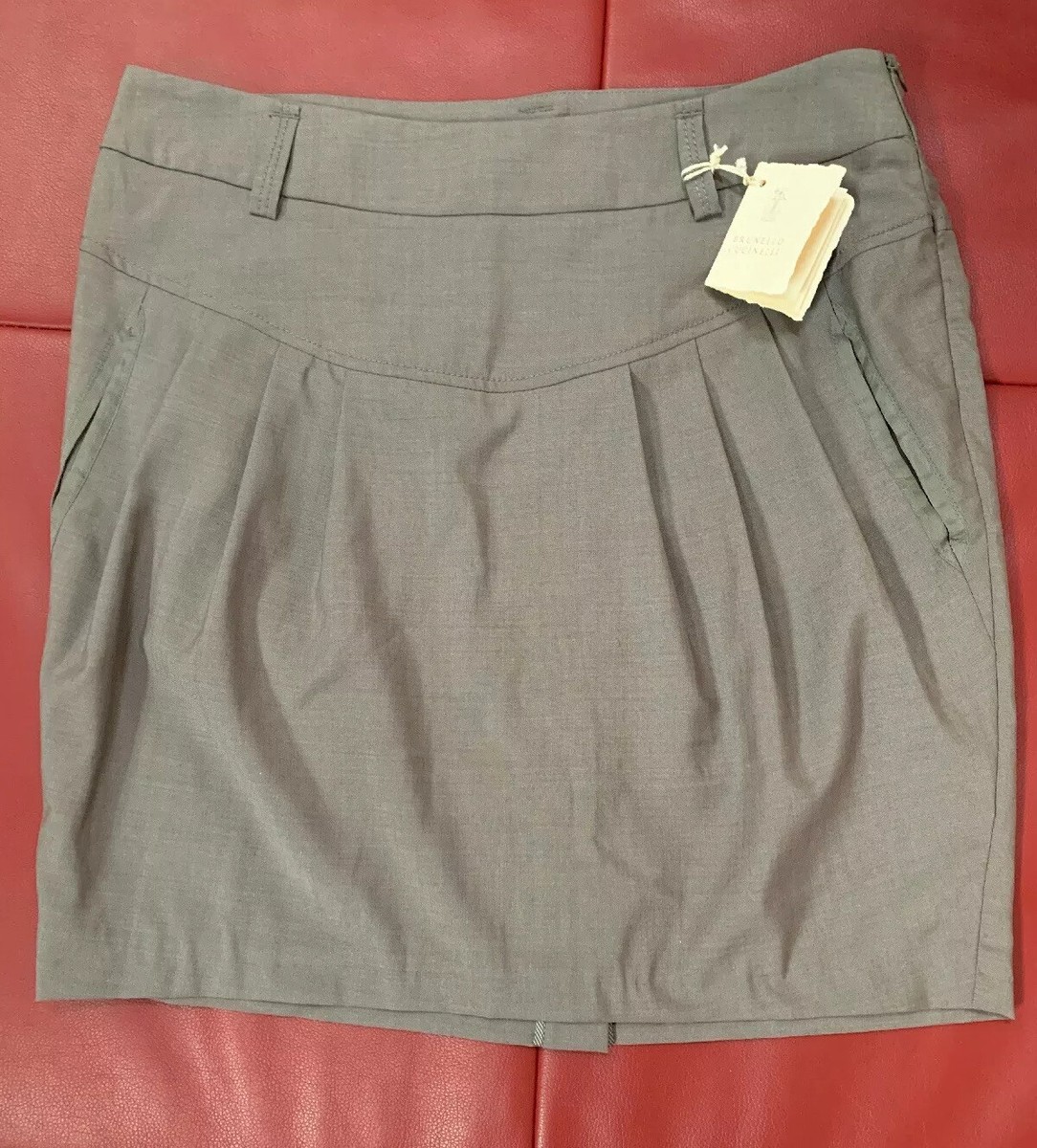 【関税&送料込】Brunello Cucinelli Wool Blend Pencil Skirt Brunello Cucinelli Black Wool Pencil Skirt