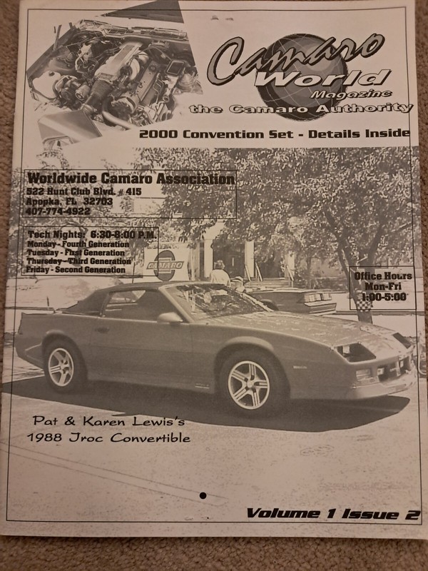 2000 Camaro World Magazine Jan 1988 Camaro