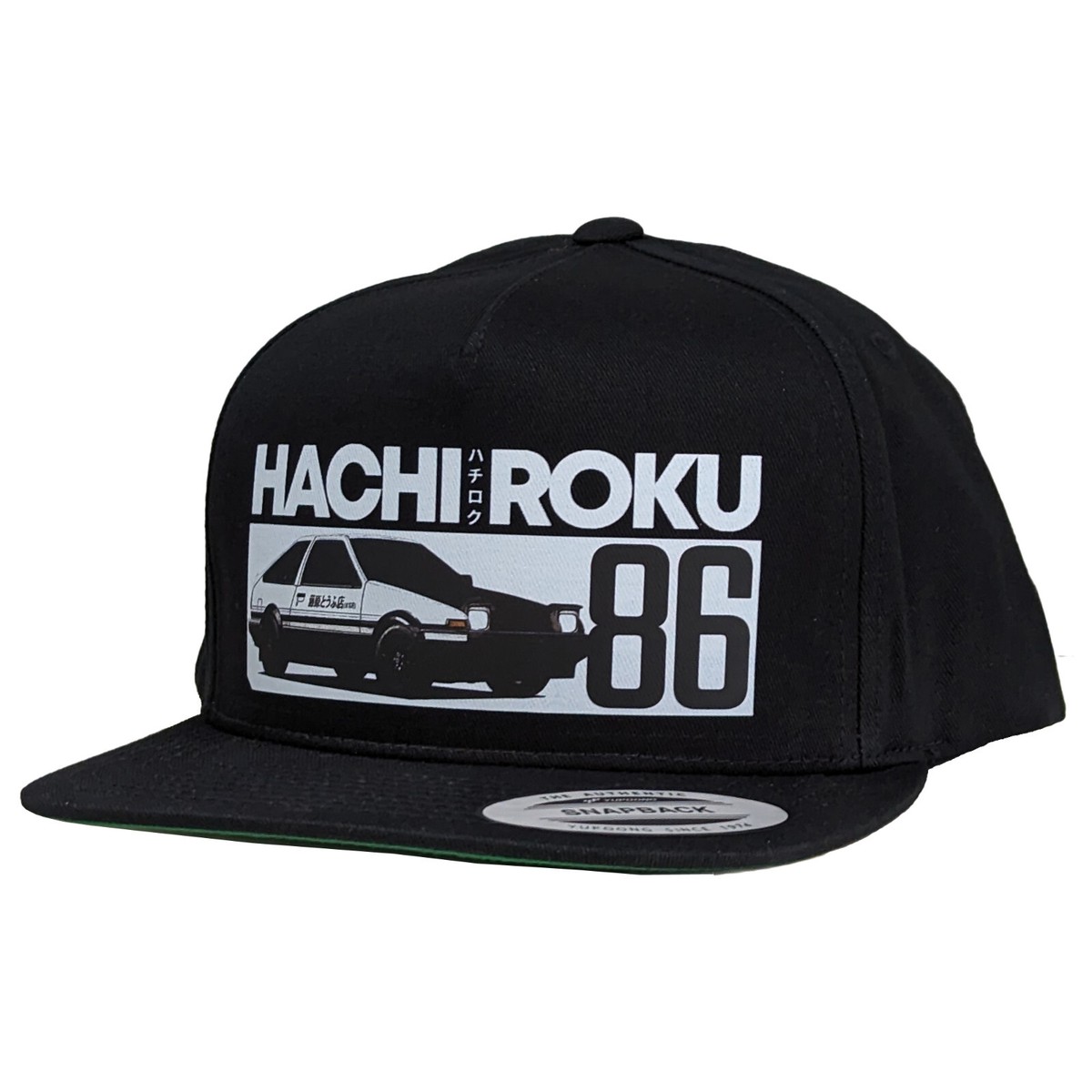 Hachi-Roku Initial-D Trueno AE86 Anime Car Art Flat Bill Cap