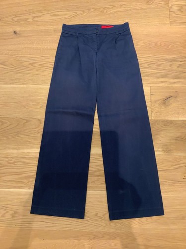 Hugo Boss Hose Chino Blau Dunkelblau Marine 34 Marlene Weites Bein - Bild 5 von 5