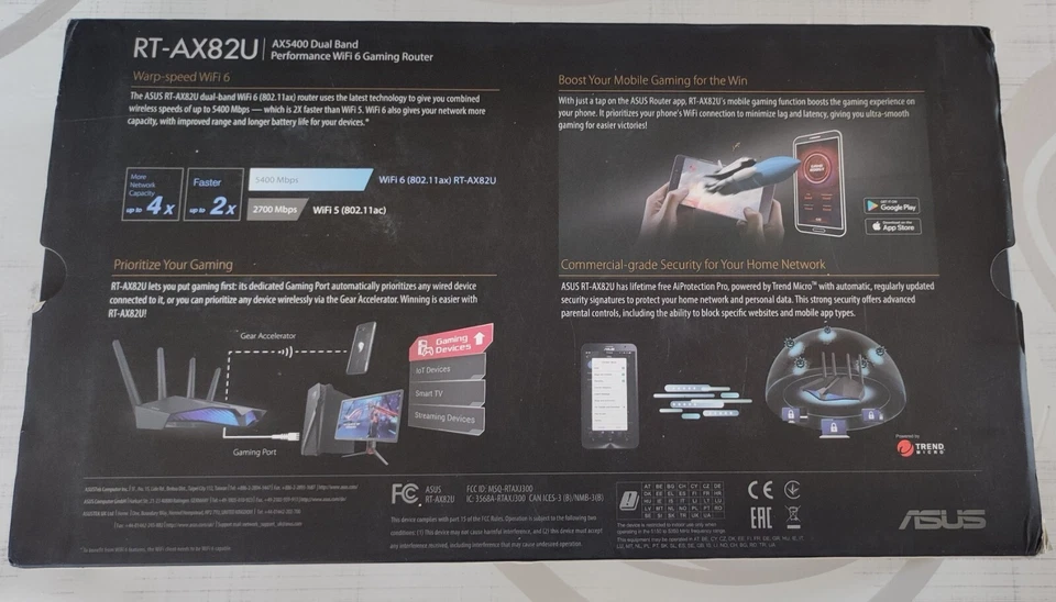 Asus Rt -AX82U - Routeur gaming AX5400 avec Wi-Fi 6 (802.11ax) double bande - Photo 2/4
