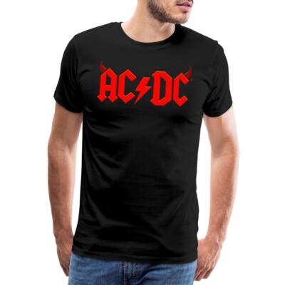 AC/DC Rotes Logo Mit Teufelshörnern Und Blitz Männer Premium T-Shirt