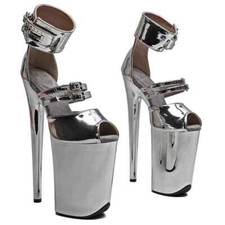 Shoes PU Upper Electroplate Platform High Heels Sandals Stripper Heel Pole Dance