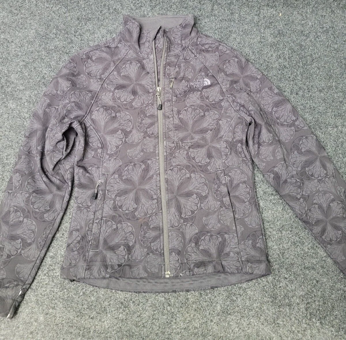 north-face apex bionic softshell outdoor floral gray jacket