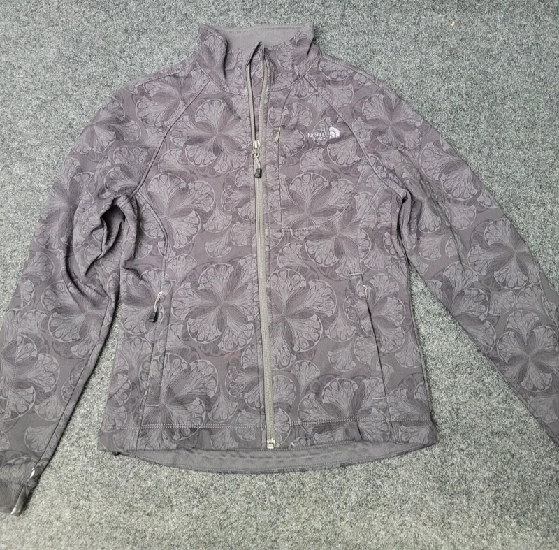 north-face apex bionic softshell outdoor floral gray jacket