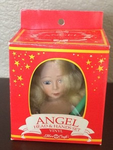 1991 Fibre Craft Vinyl Angel Head /& Hands Set for Soft Body Doll Tree Top NOS