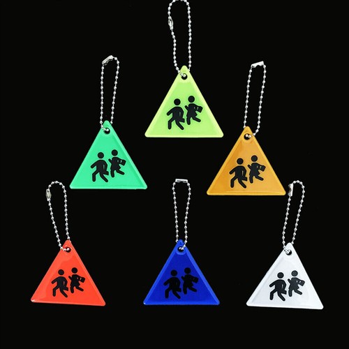 6PC Reflective Safety Keychain Kids Pendant School Bag Reflector Keyring Visible - Picture 5 of 6