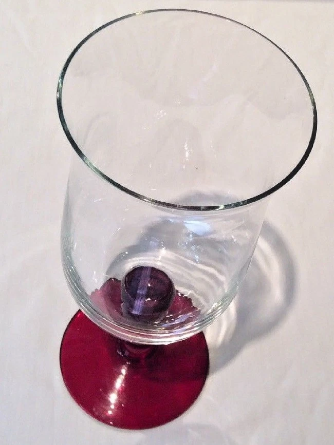 ВАЗА В СТИЛЕ УРАГАНА СТЕКЛО 9-7/8 ДЮЙМА РУБИНОВЫЙ КРАСНЫЙ ПЬЕДЕСТАЛ ПРОЗРАЧНАЯ ЧАША FTD ПРАЗДНИКИ Б/У В ОТЛИЧНОМ СОСТОЯНИИ - Изображение 3 из 4